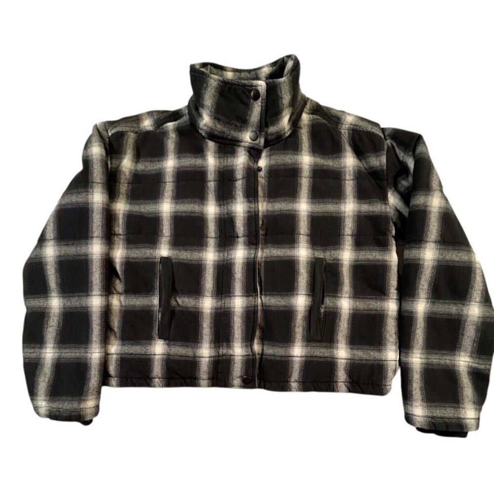 EVEREVE Lucy Plaid Cropped Jacket β Medium - Picture 2 of 13